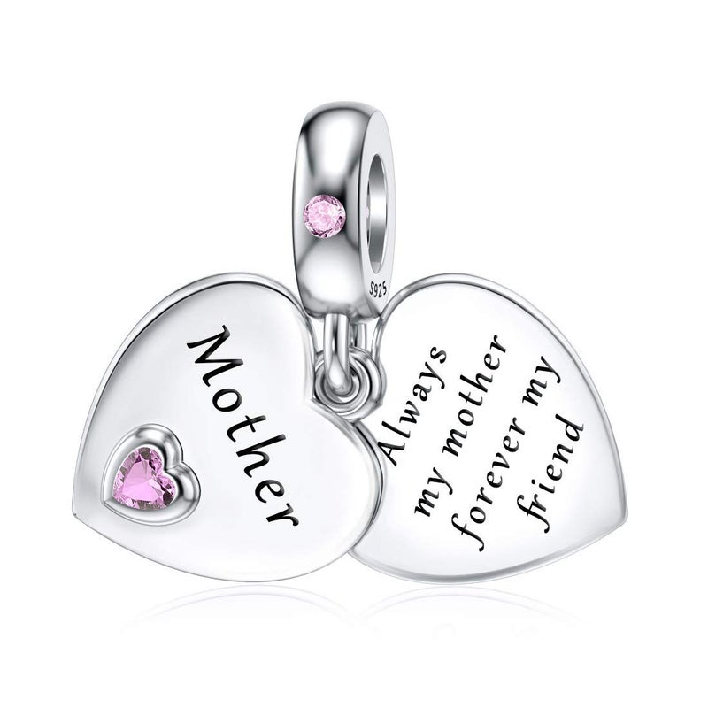 DALARAN Mother Charms for Pandora Bracelet Mom Love Heart Dangle Charms Mother's Day Chrismas Present for Women - Image 1